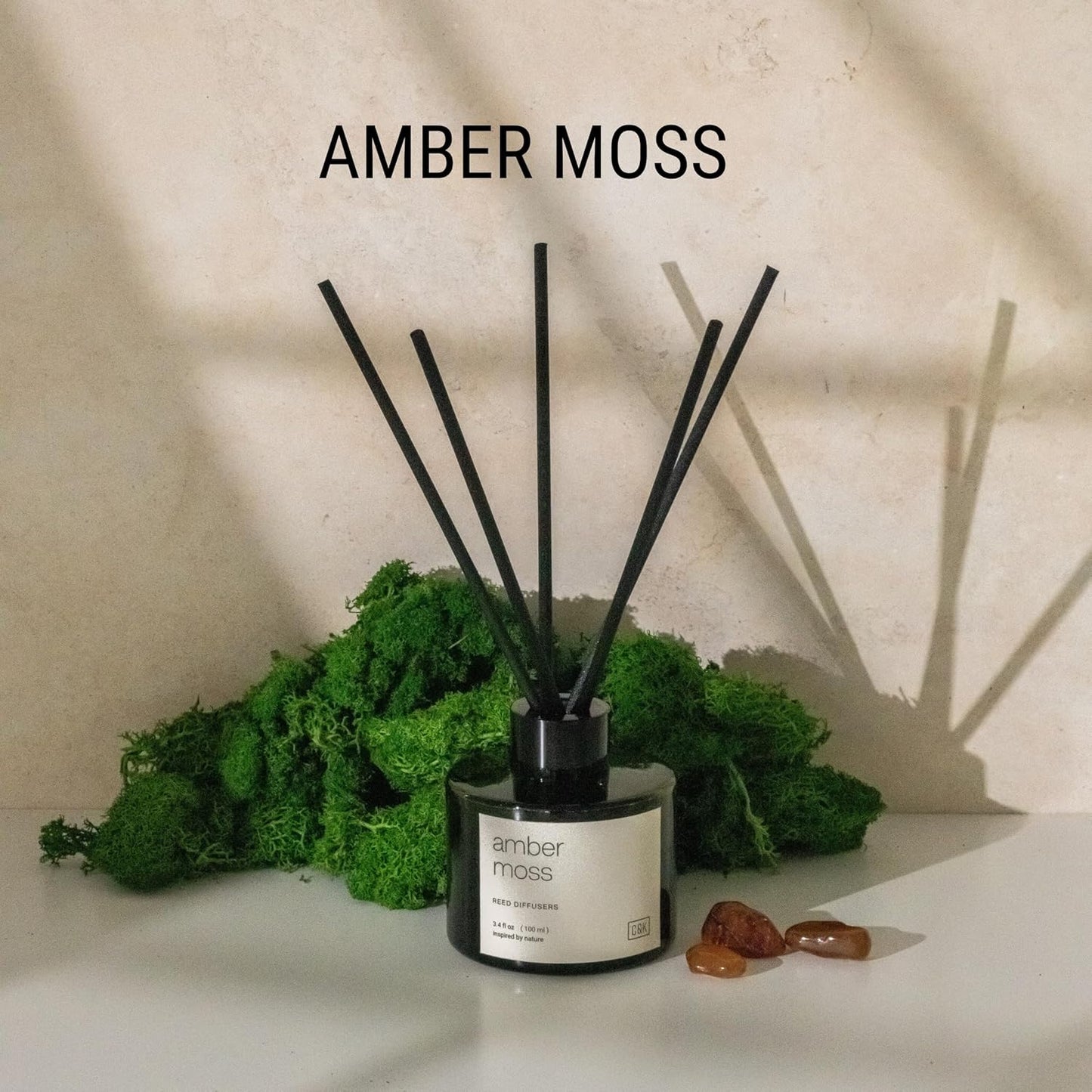 Craft & Kin Reed Diffuser Set Santal Woods, Reed Diffusers for Home, Fragrance Diffuser Sticks, Oil Diffuser Sticks, Oil Diffuser with Sticks, Reed Diffuser for Men | Christmas Reed Diffuser