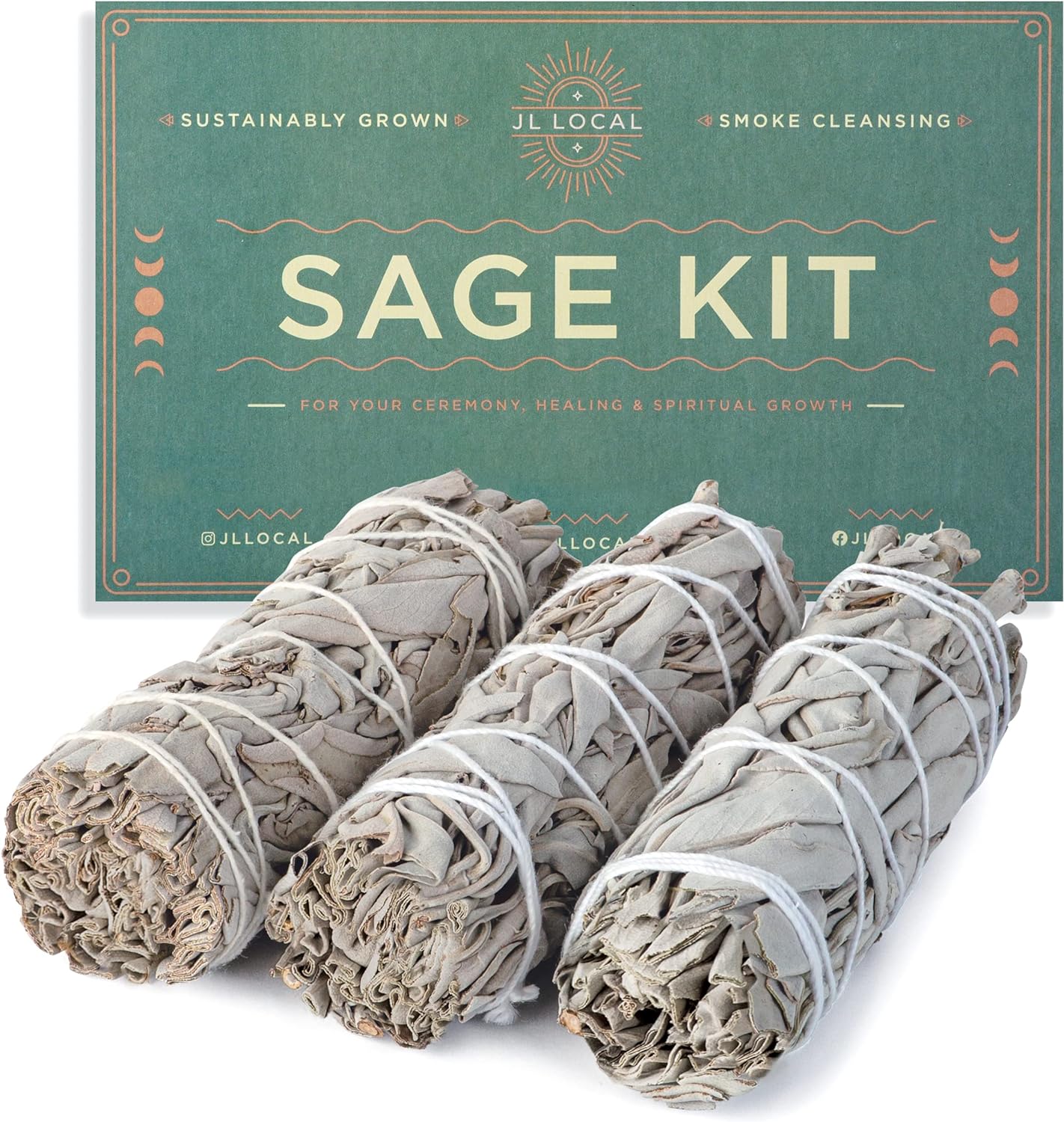 Handcrafted 4 Inch White Sage Sticks - Fresh, Natural California Sage Smudge Sticks with Instructions & Blessings - Wand Sage for Cleansing House Negative Energy &amp; Other Smudging Rituals