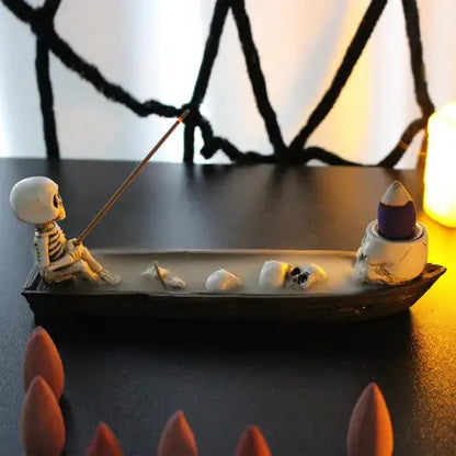 Skeleton Incense Burner, Boat Incense Stick Tray