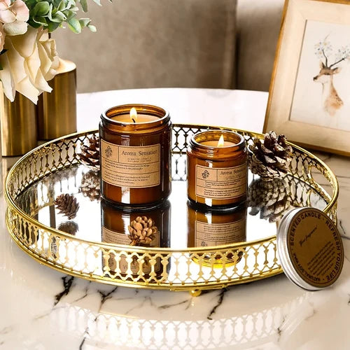 Sandalwood Scented Wax Candle - Smokeless Aromatic Soybean Candle