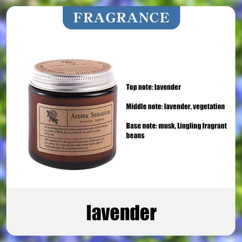 Lavender Scented Wax Candle - Smokeless Aromatic Soybean Candle