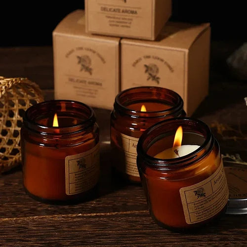 Lavender Scented Wax Candle - Smokeless Aromatic Soybean Candle