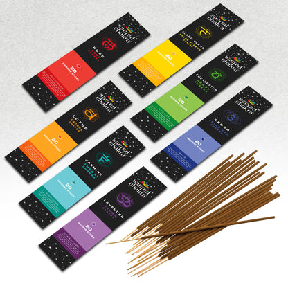 Sacred Chakra Incense Sticks | 140 Incense Sticks for Meditation |  7 Scents for Aromatherapy and Aligning Chakras | Gift Ideas