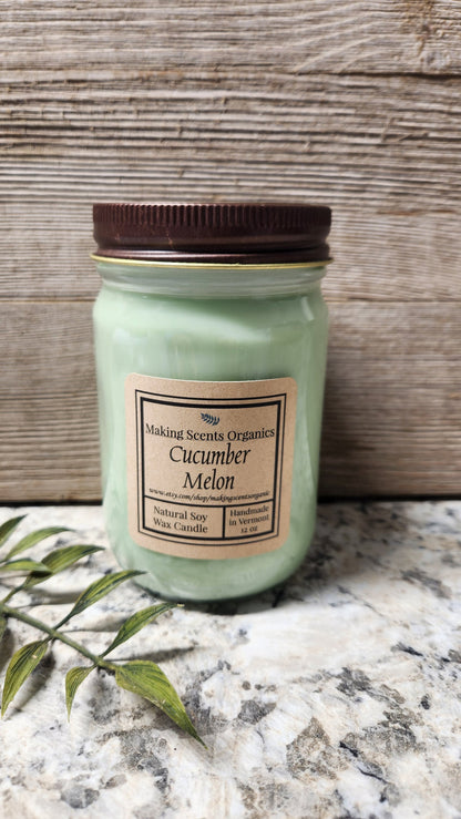 Pure Soy Wax Candles / Candles / Soy Candles /  Balsam Fir & 60  Scents  / 12 oz  Mason Jar Candle /  Made in VT / Making Scents